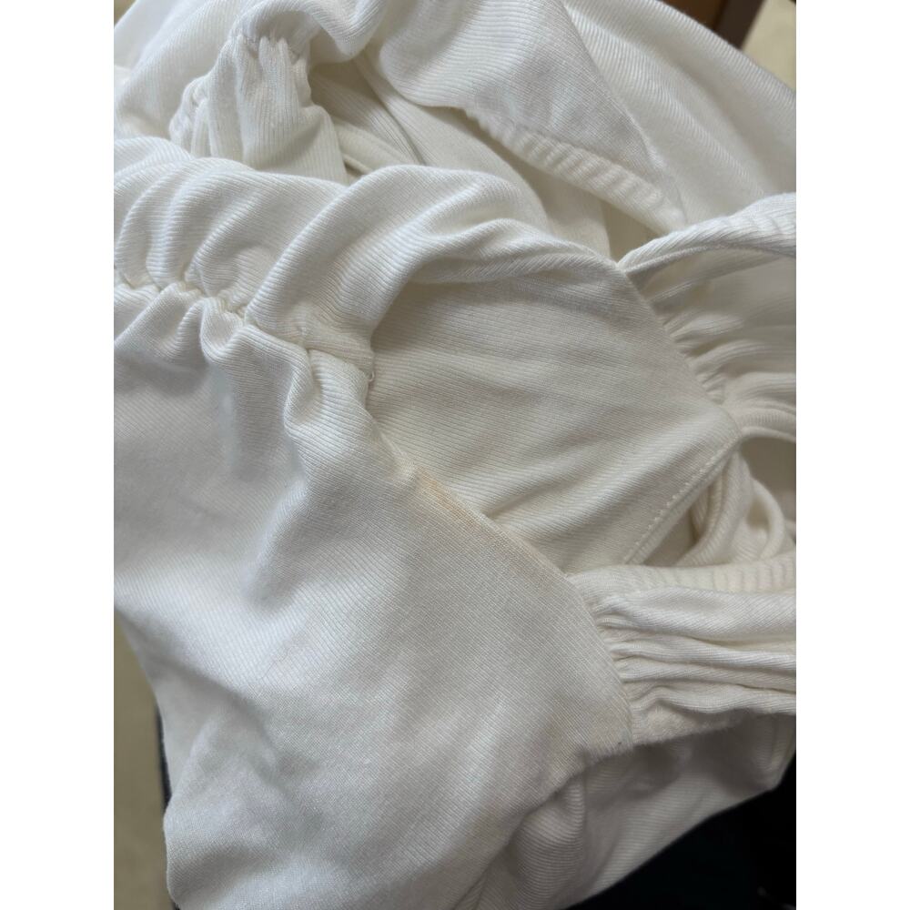 White Elodie Shirred Sleeveless Crop Top S - Picture 5 of 5